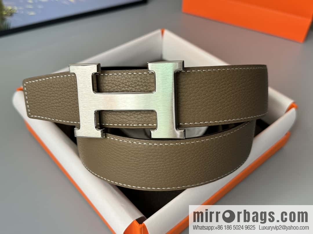 Hermes Togo Leather Double Sided Leather Belt 38mm
