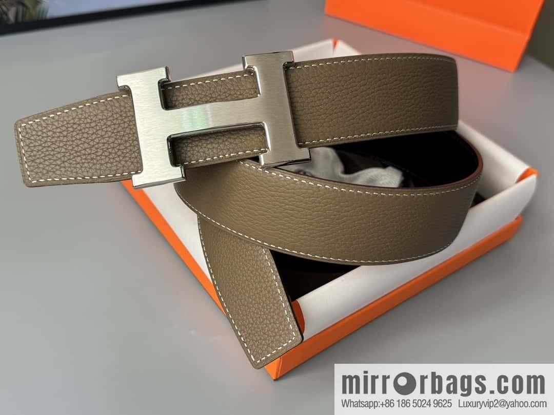 Hermes Togo Leather Double Sided Leather Belt 38mm