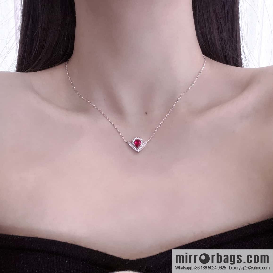 ❗️New ❗️ ☀️ CHAUMET JOS ÉPHINE AIGRETTE Queen Josephine series egret pink diamond water drop necklace ☀️