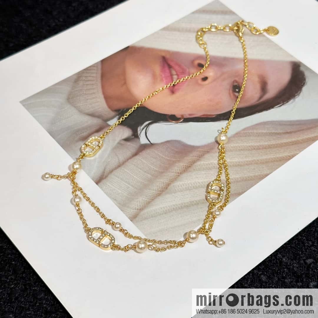 New ☑️ Dior Pearl CD Bracelet Necklace