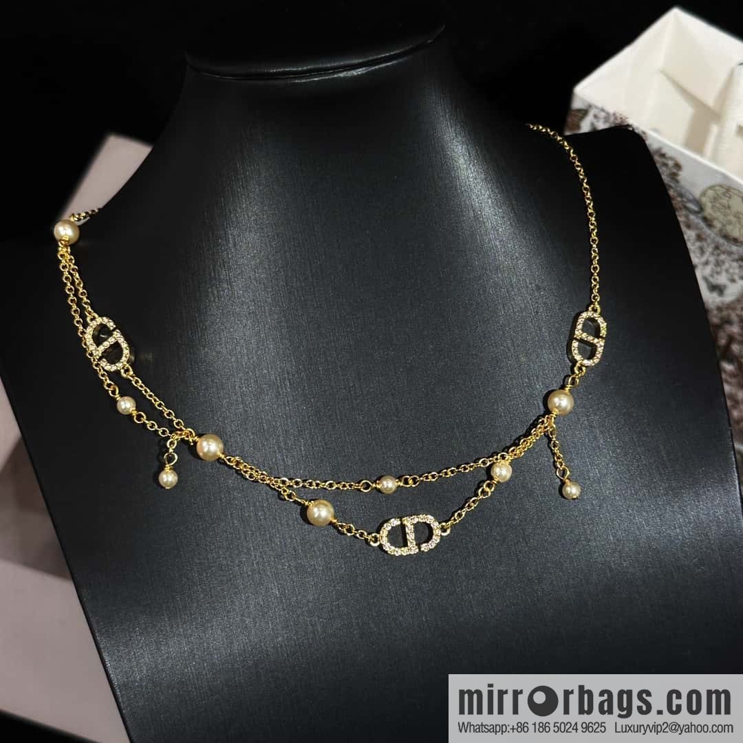 New ☑️ Dior Pearl CD Bracelet Necklace