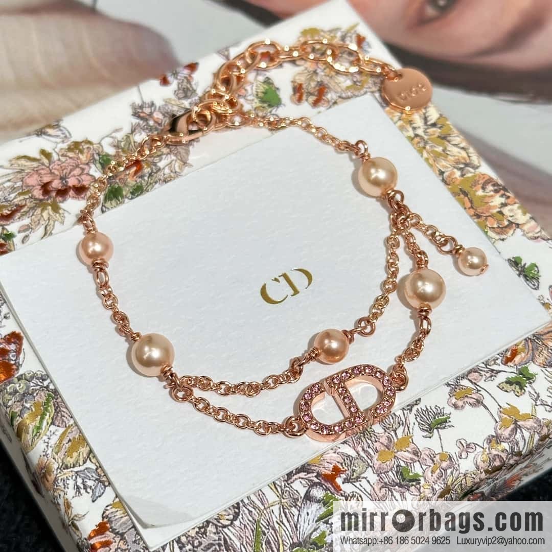 New ☑️ Dior Pearl CD Bracelet Necklace