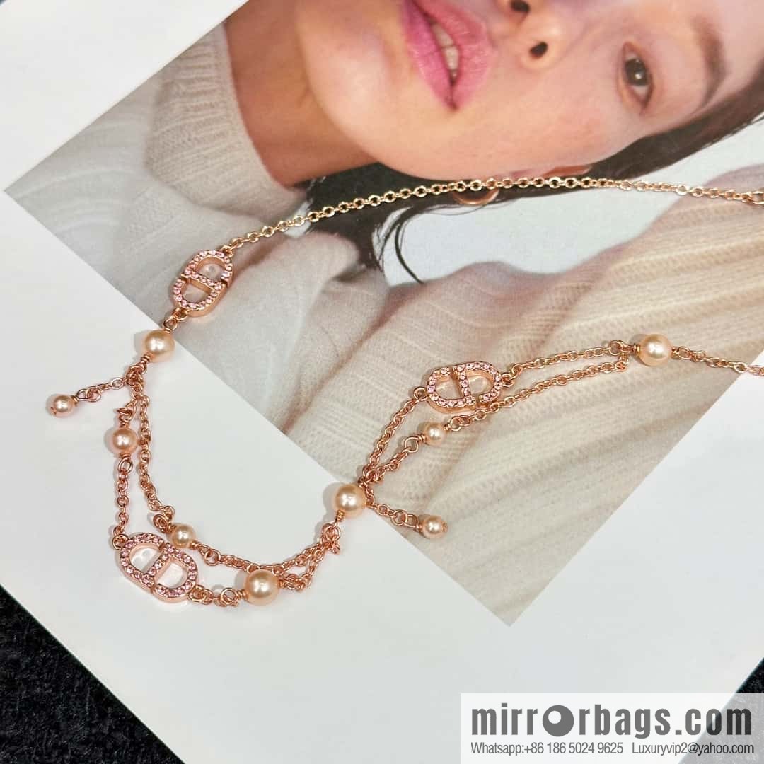 New ☑️ Dior Pearl CD Bracelet Necklace