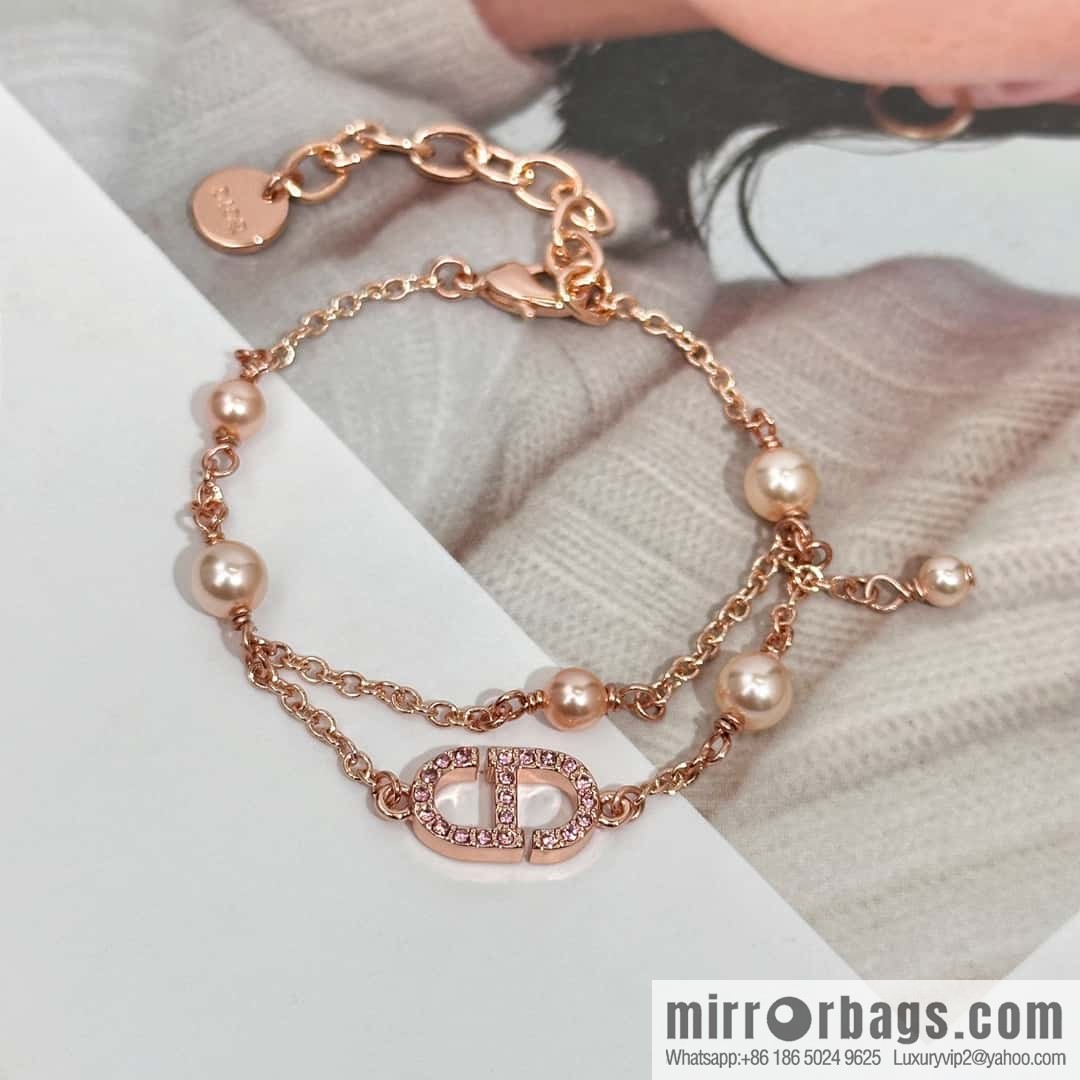 New ☑️ Dior Pearl CD Bracelet Necklace