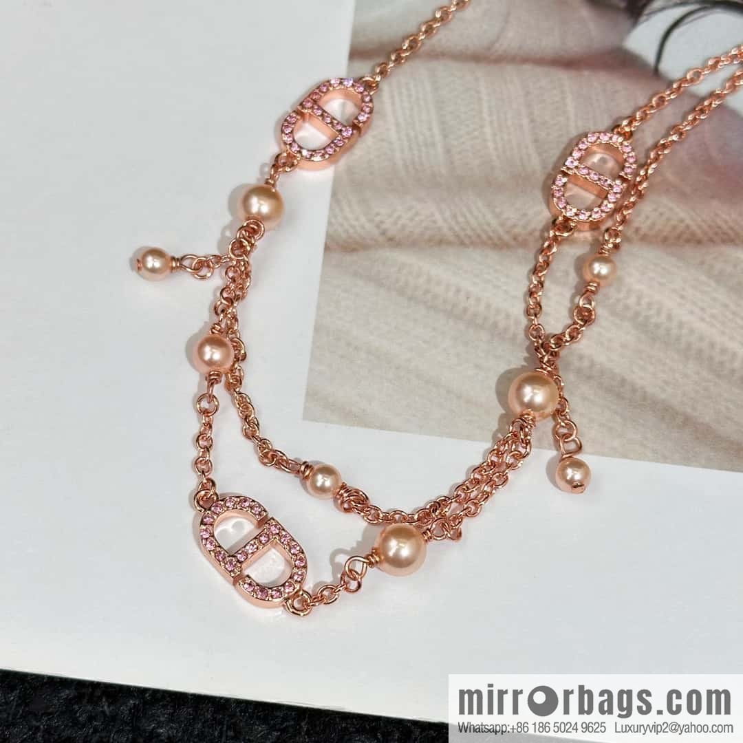 New ☑️ Dior Pearl CD Bracelet Necklace