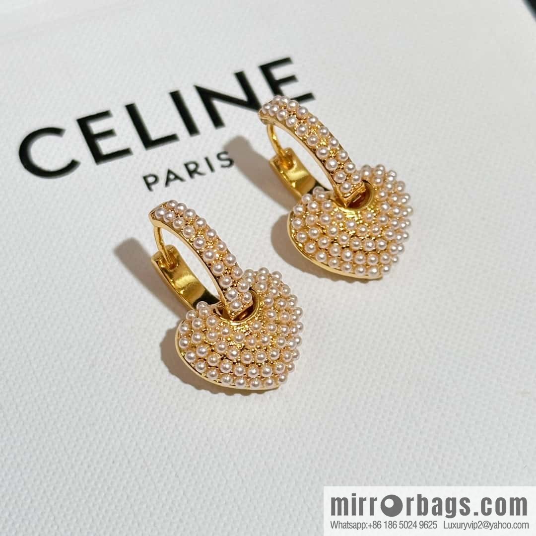 ❗️New ❗️ ☀️ original order ☀️ new ☑️ Celine Celine simple wind pearl peach heart love stud earrings ☀️