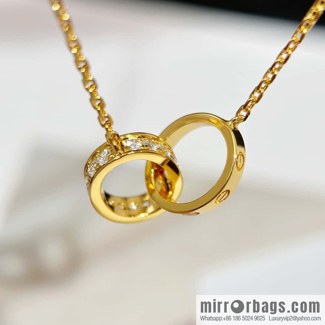 ❗New ❗ ☀ Cartier Cartier LOVE series, double ring necklace with diamonds ☀