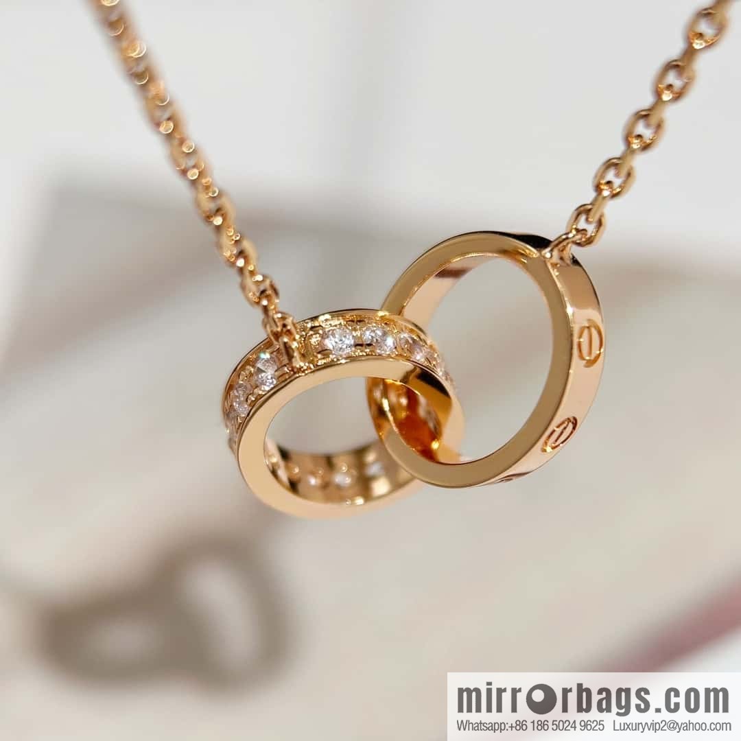 ❗New ❗ ☀ Cartier Cartier LOVE series, double ring necklace with diamonds ☀