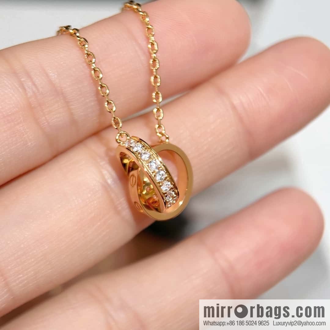 ❗New ❗ ☀ Cartier Cartier LOVE series, double ring necklace with diamonds ☀