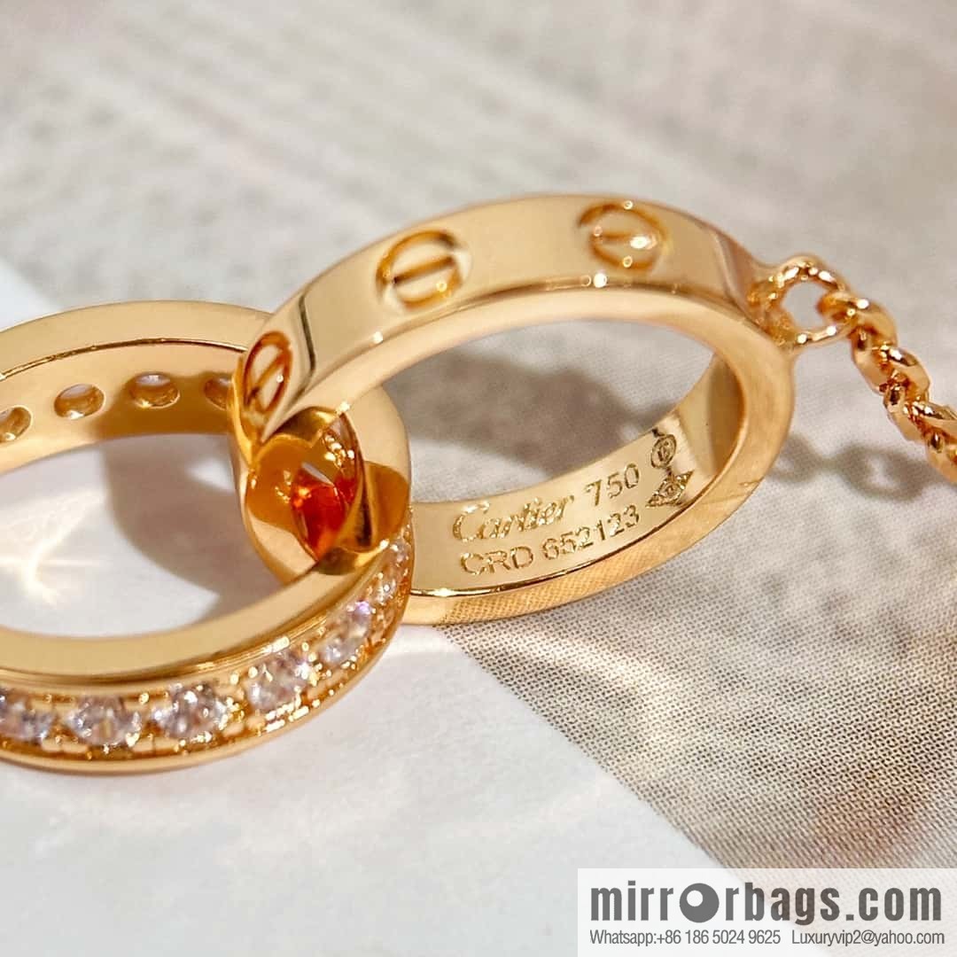 ❗New ❗ ☀ Cartier Cartier LOVE series, double ring necklace with diamonds ☀