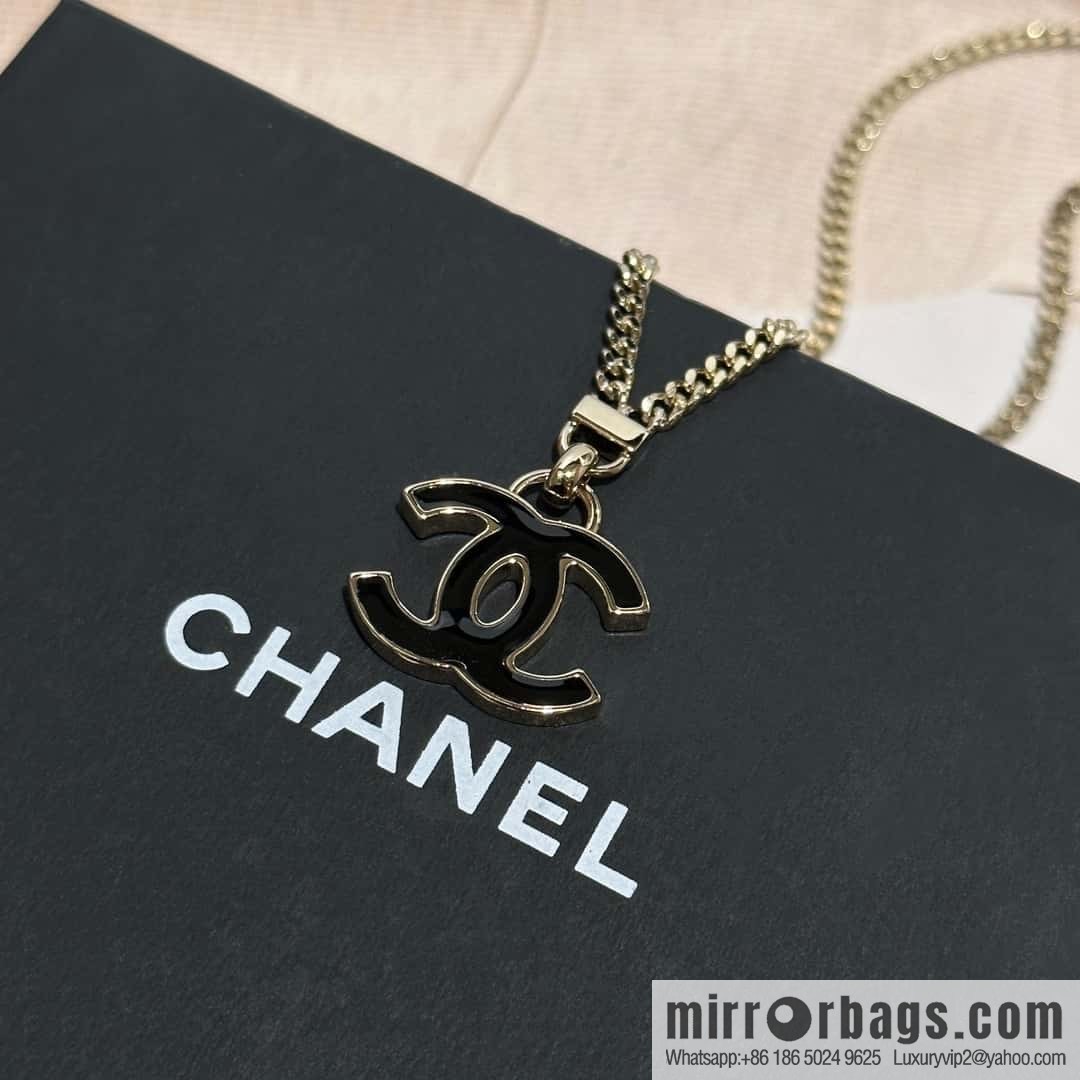 ❗️New ❗️ Chanel necklace ☀️ new ☑️ Chanel double c black drip necklace ☀️