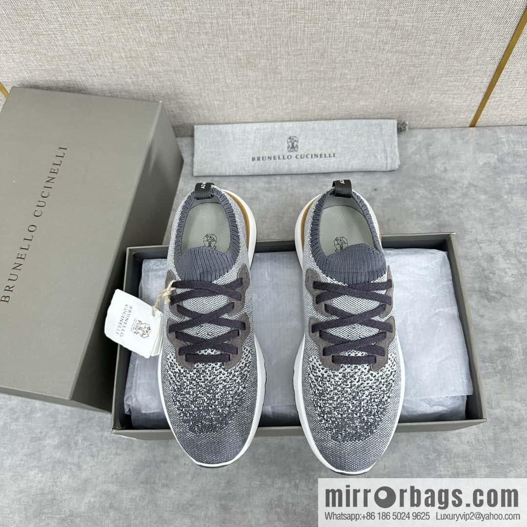 ππBC New Brunello Cucinell * Color Mix Knitted Low Top Sneakers
