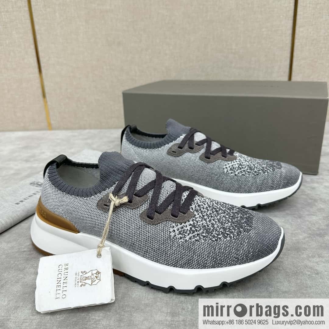 ππBC New Brunello Cucinell * Color Mix Knitted Low Top Sneakers