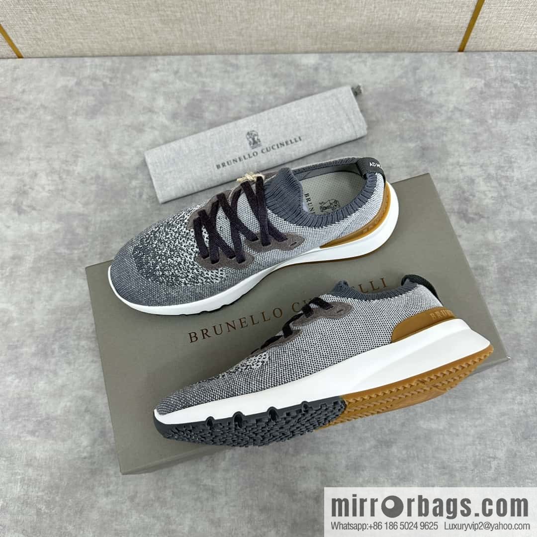 ππBC New Brunello Cucinell * Color Mix Knitted Low Top Sneakers
