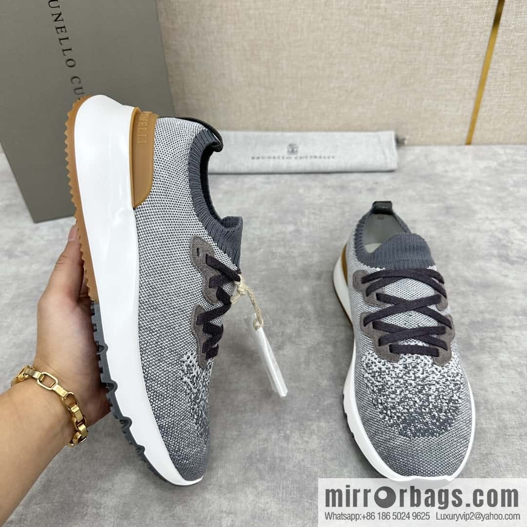 ππBC New Brunello Cucinell * Color Mix Knitted Low Top Sneakers