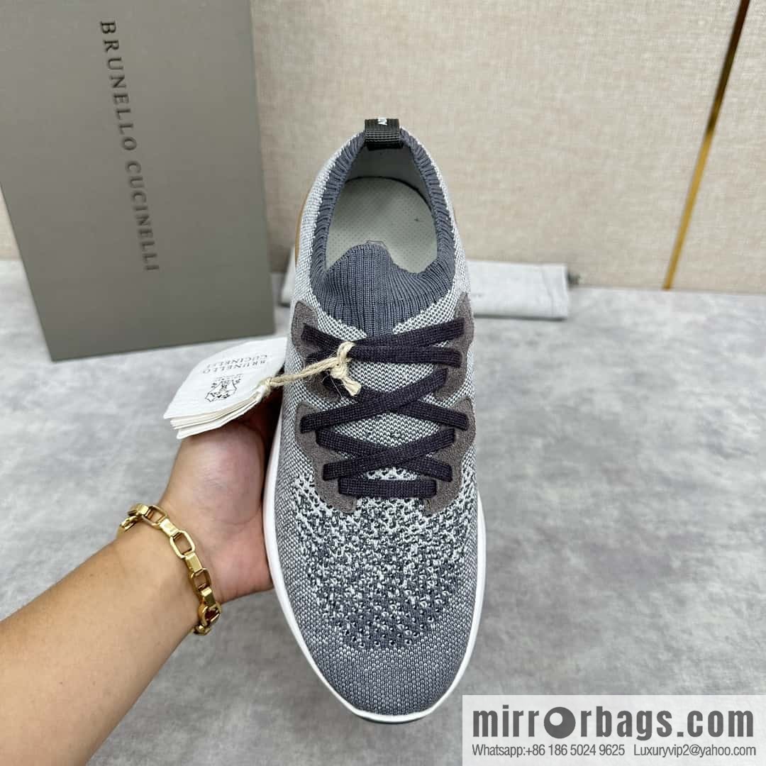 ππBC New Brunello Cucinell * Color Mix Knitted Low Top Sneakers