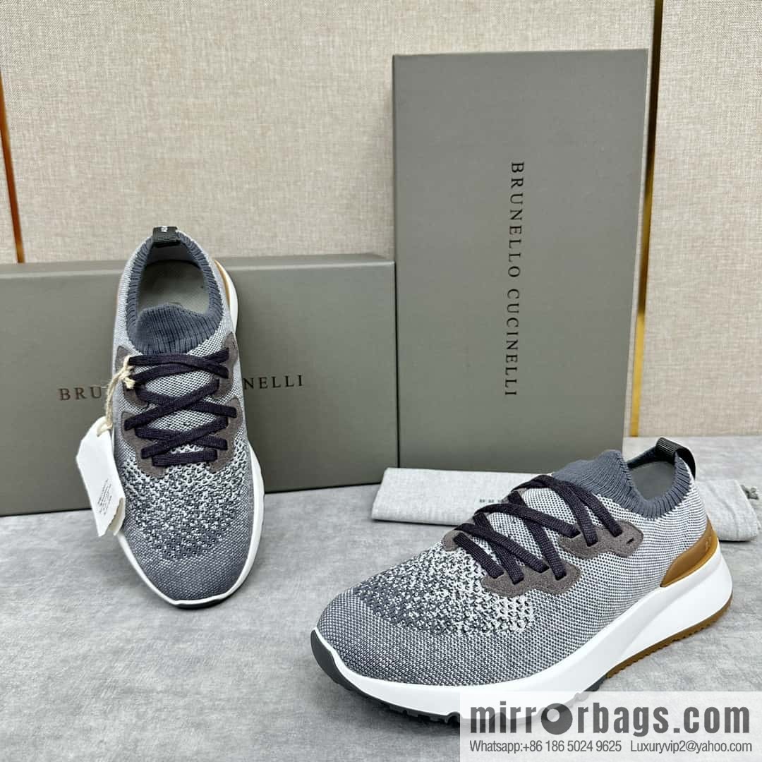 ππBC New Brunello Cucinell * Color Mix Knitted Low Top Sneakers