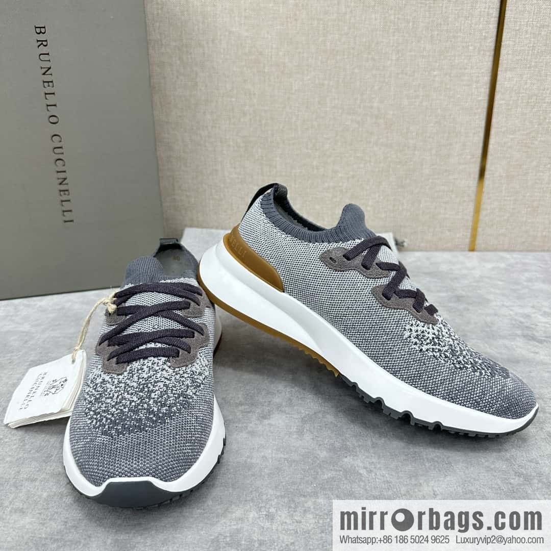 ππBC New Brunello Cucinell * Color Mix Knitted Low Top Sneakers