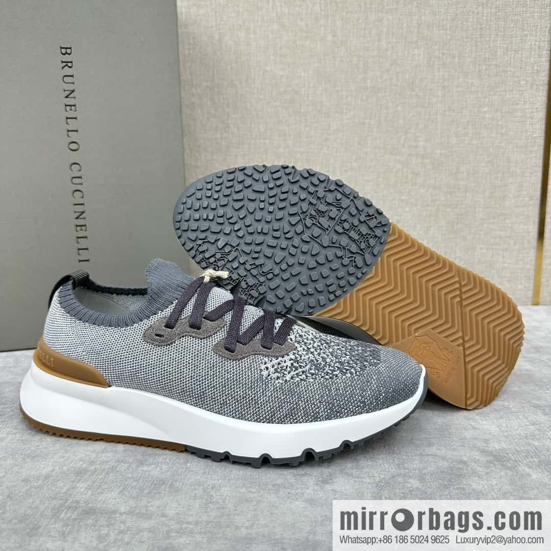 ππBC New Brunello Cucinell * Color Mix Knitted Low Top Sneakers