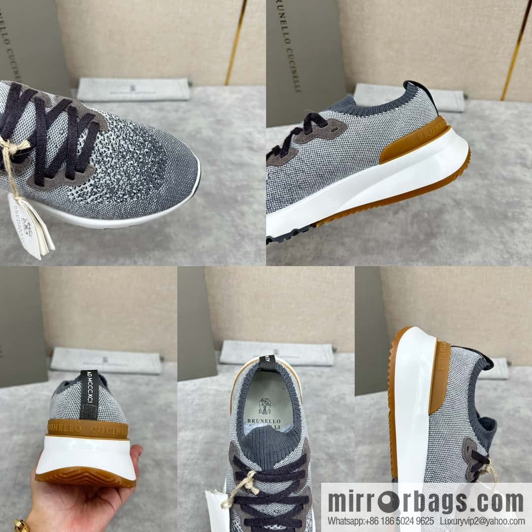 ππBC New Brunello Cucinell * Color Mix Knitted Low Top Sneakers