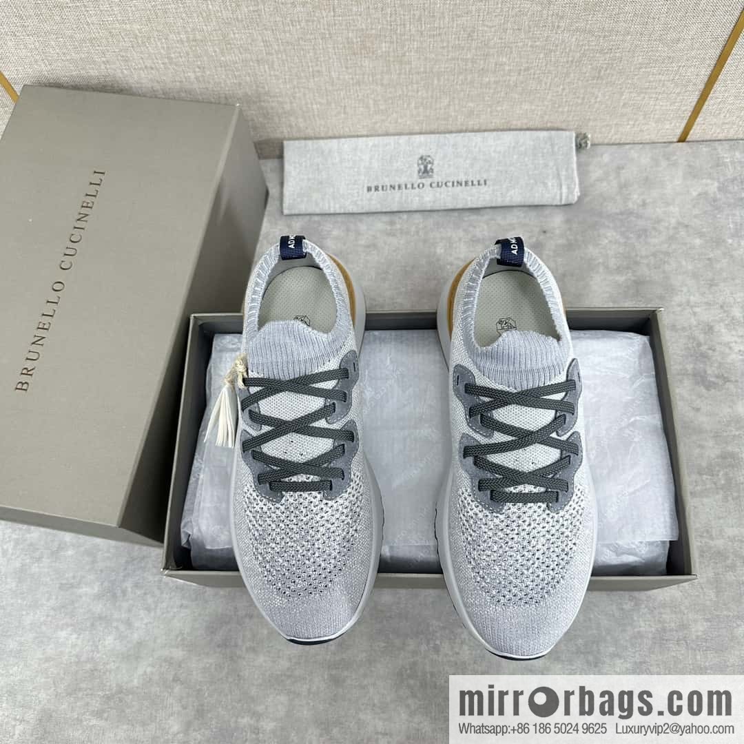 ππBC New Brunello Cucinell * Color Mix Knitted Low Top Sneakers