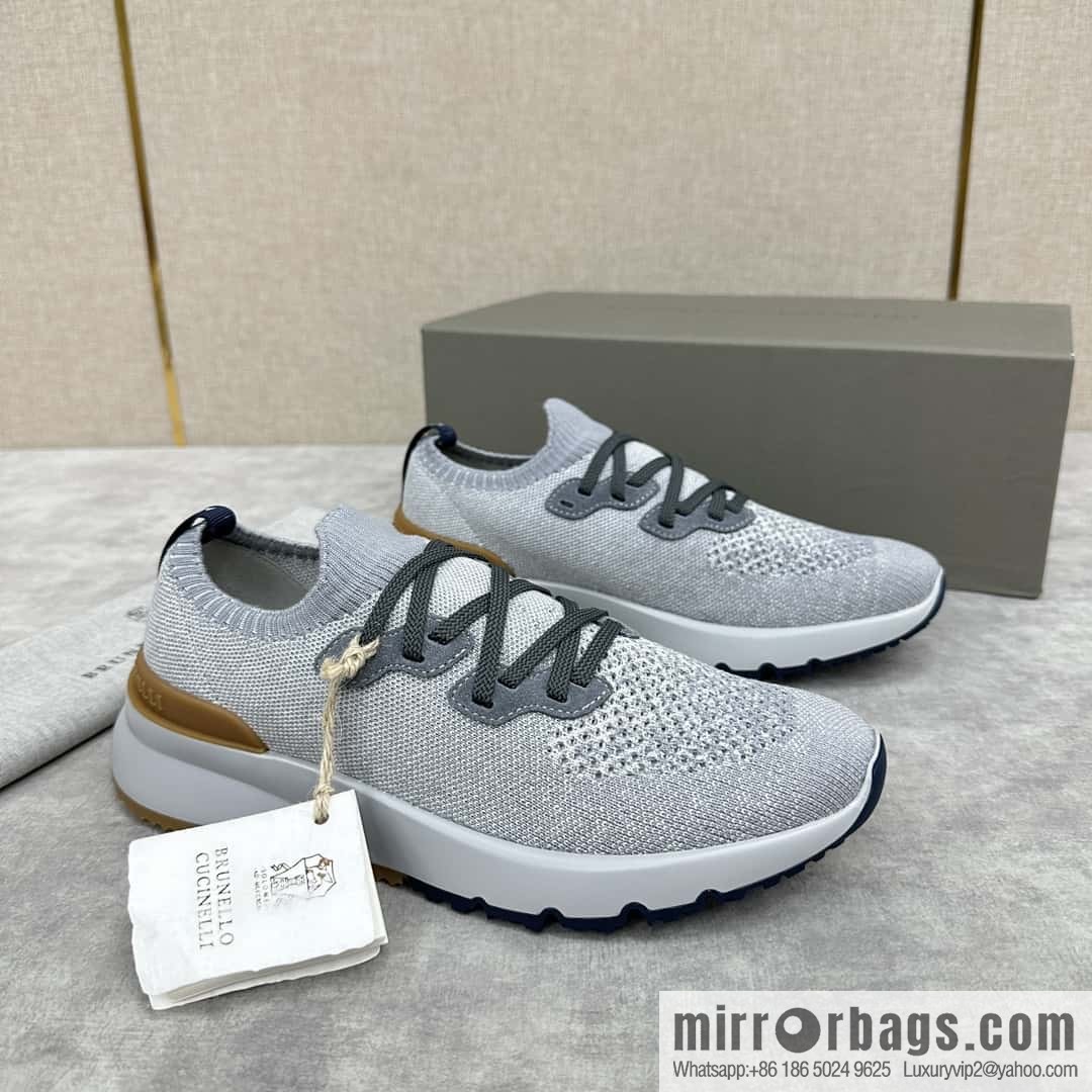 ππBC New Brunello Cucinell * Color Mix Knitted Low Top Sneakers