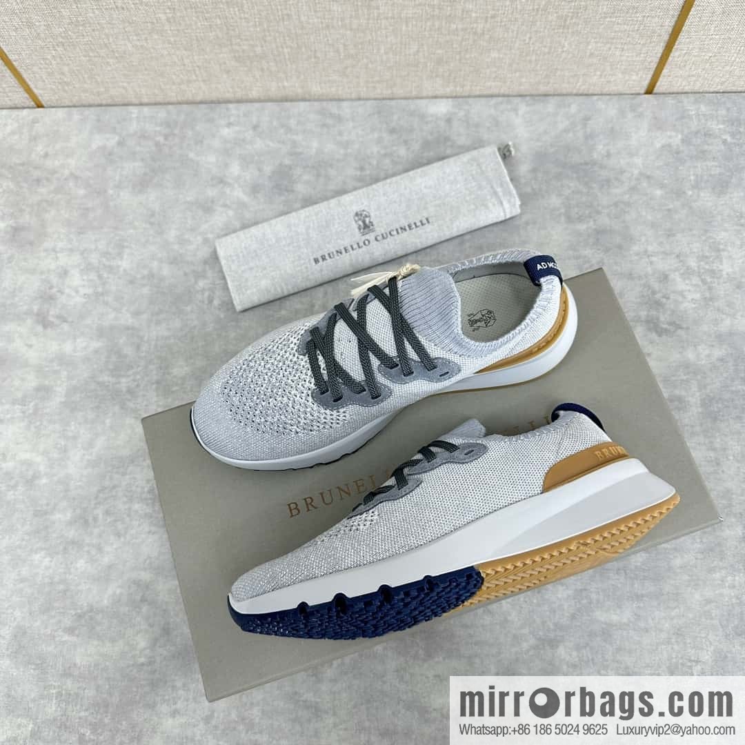 ππBC New Brunello Cucinell * Color Mix Knitted Low Top Sneakers