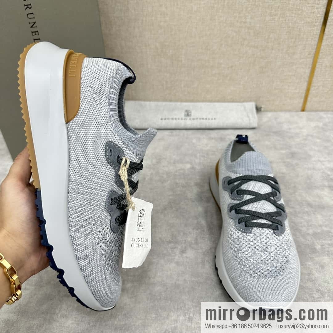 ππBC New Brunello Cucinell * Color Mix Knitted Low Top Sneakers