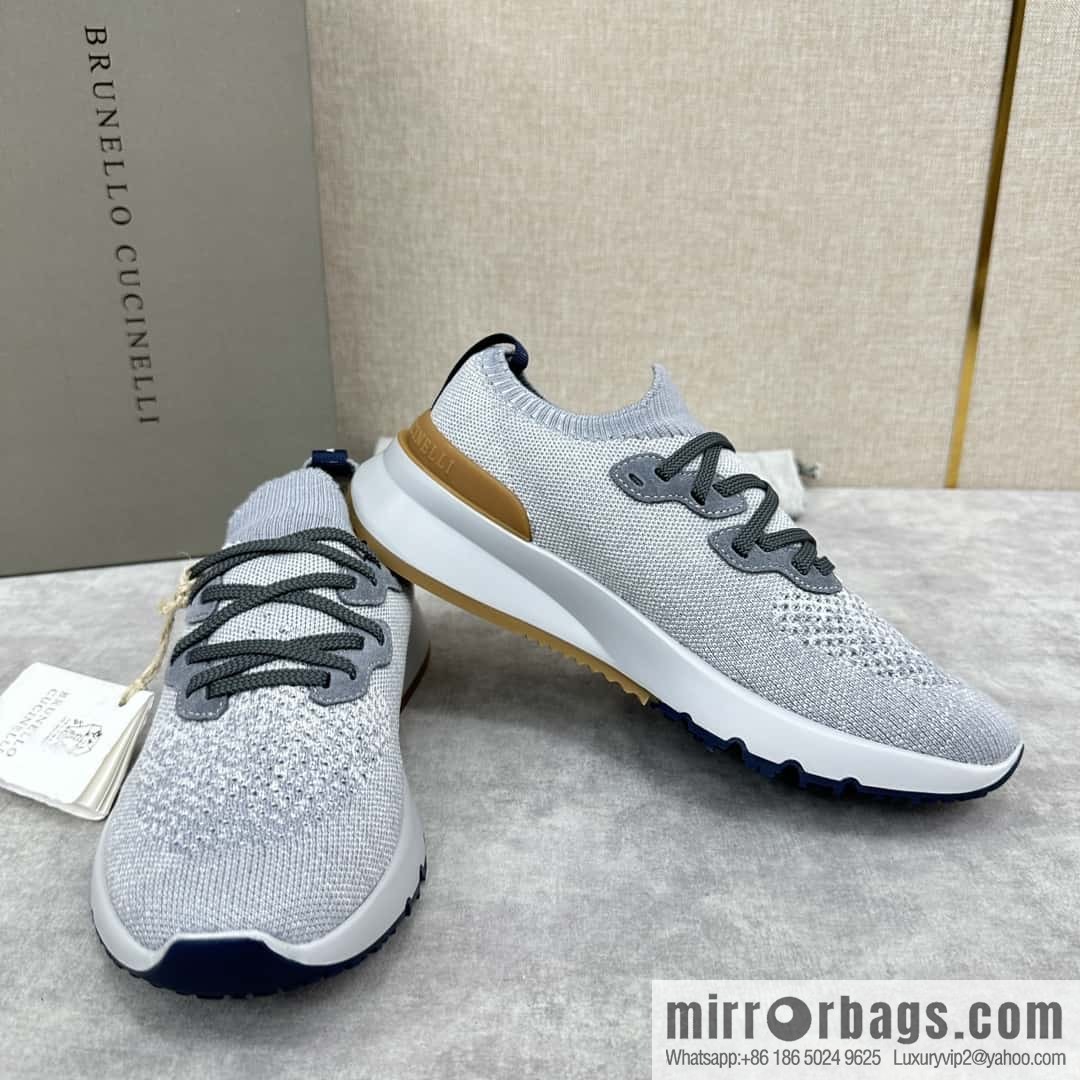 ππBC New Brunello Cucinell * Color Mix Knitted Low Top Sneakers