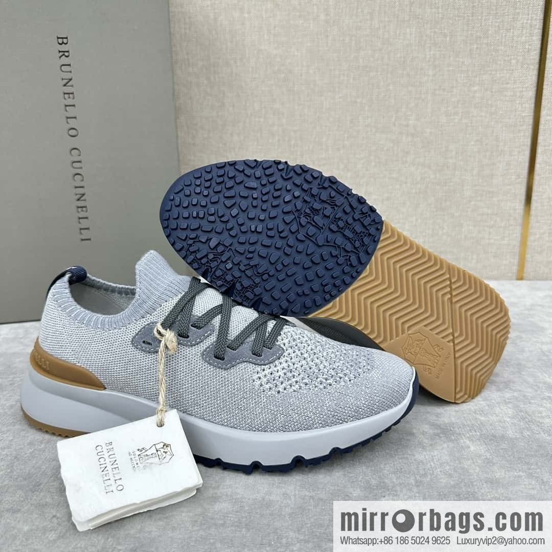 ππBC New Brunello Cucinell * Color Mix Knitted Low Top Sneakers