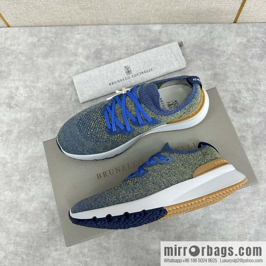 ππBC New Brunello Cucinell * Color Mix Knitted Low Top Sneakers