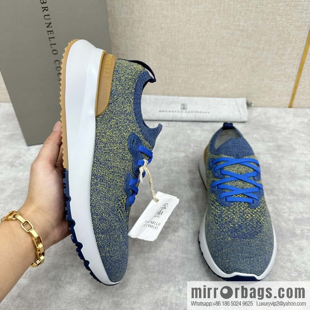 ππBC New Brunello Cucinell * Color Mix Knitted Low Top Sneakers