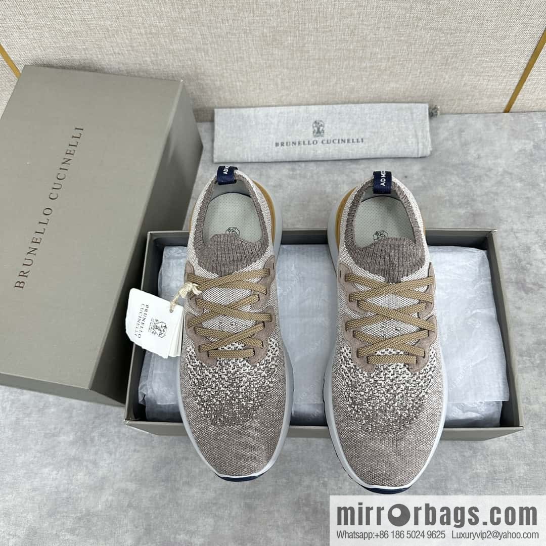 ππBC New Brunello Cucinell * Color Mix Knitted Low Top Sneakers