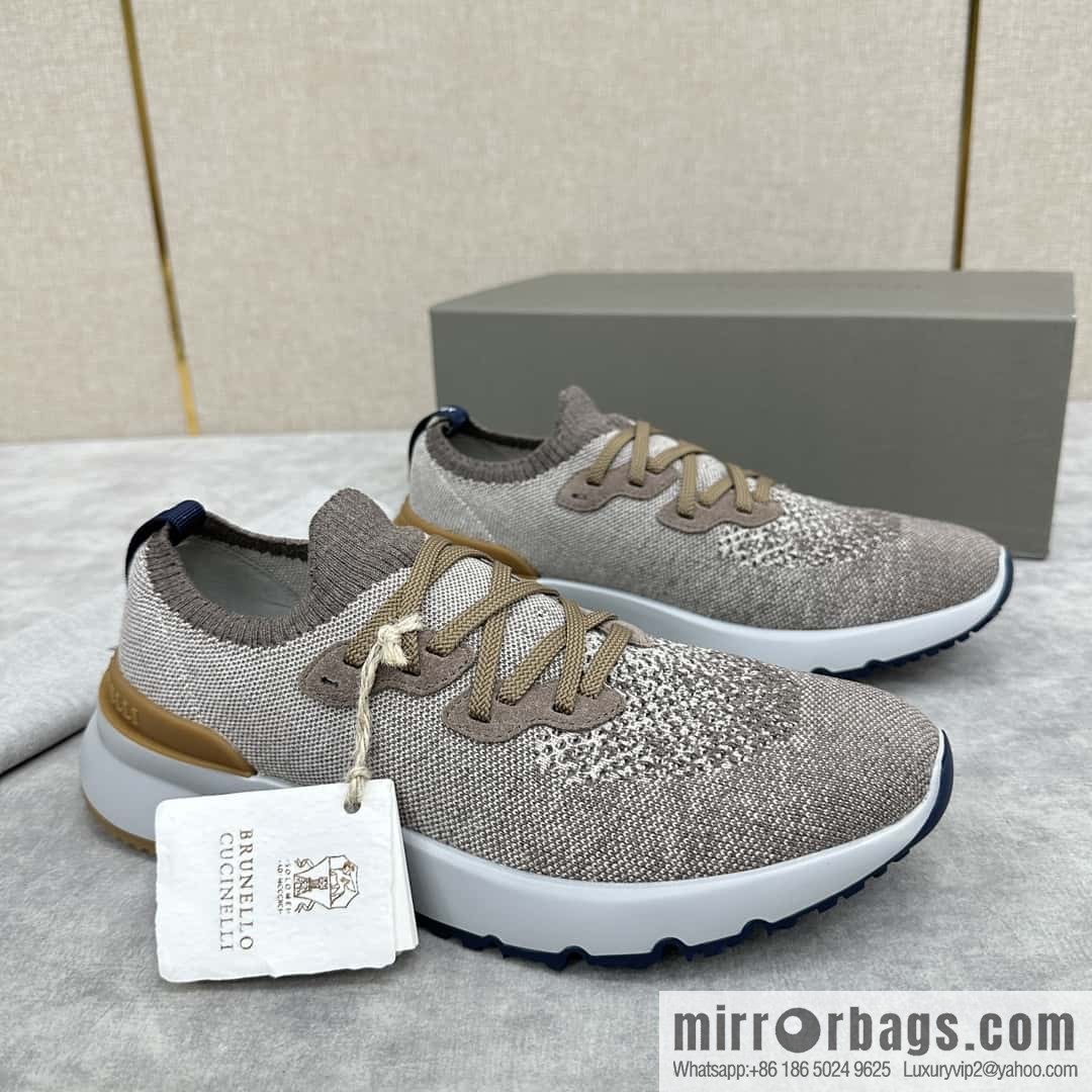 ππBC New Brunello Cucinell * Color Mix Knitted Low Top Sneakers