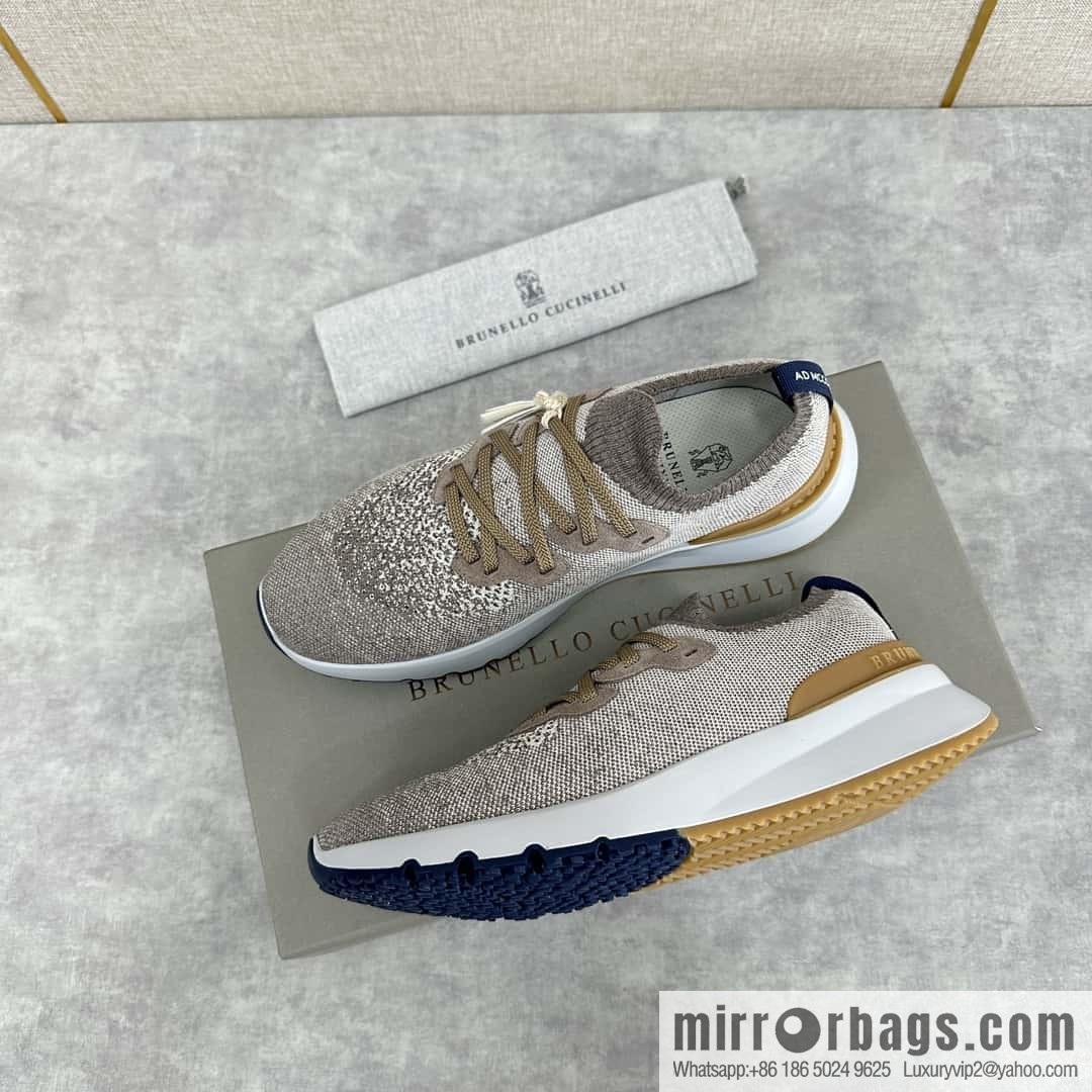 ππBC New Brunello Cucinell * Color Mix Knitted Low Top Sneakers