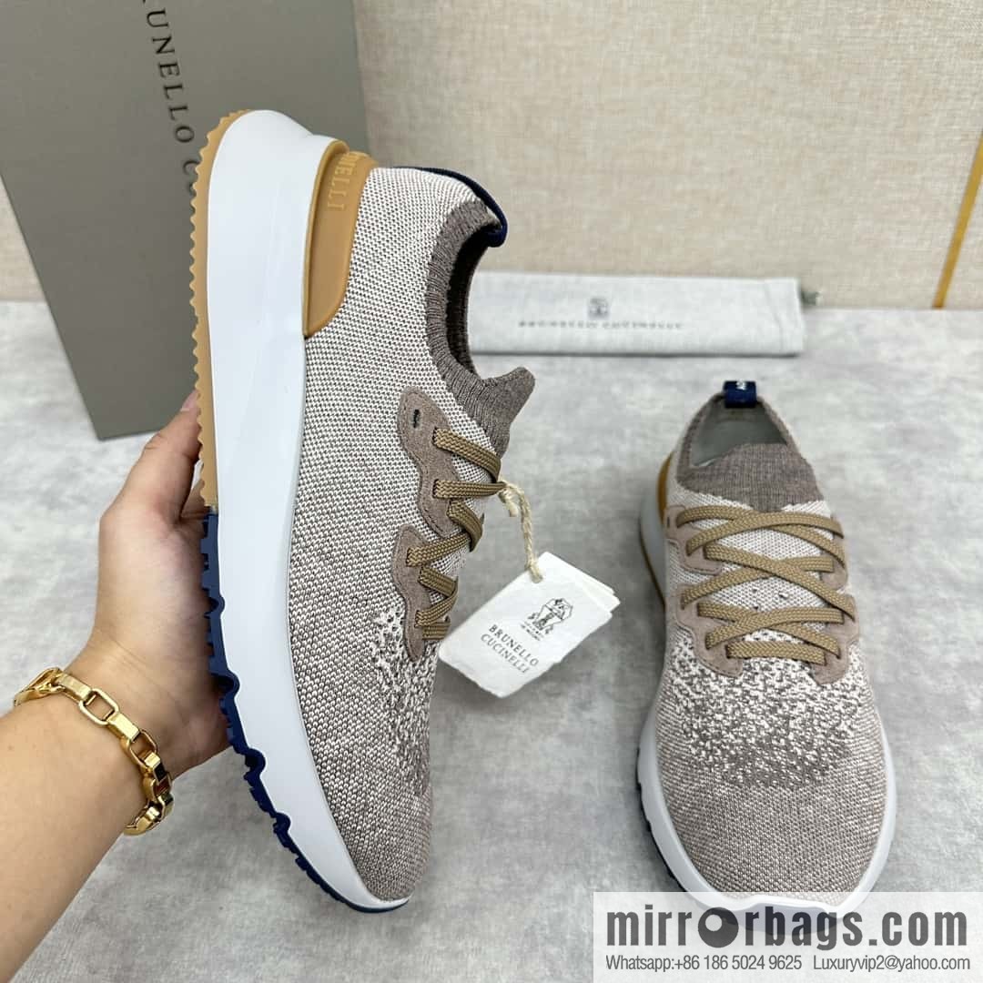 ππBC New Brunello Cucinell * Color Mix Knitted Low Top Sneakers