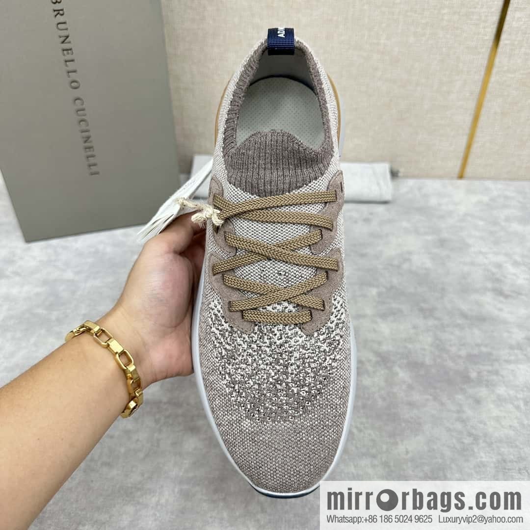 ππBC New Brunello Cucinell * Color Mix Knitted Low Top Sneakers