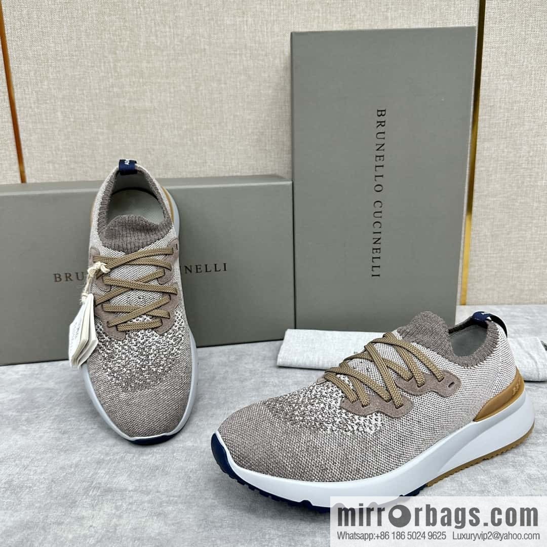 ππBC New Brunello Cucinell * Color Mix Knitted Low Top Sneakers
