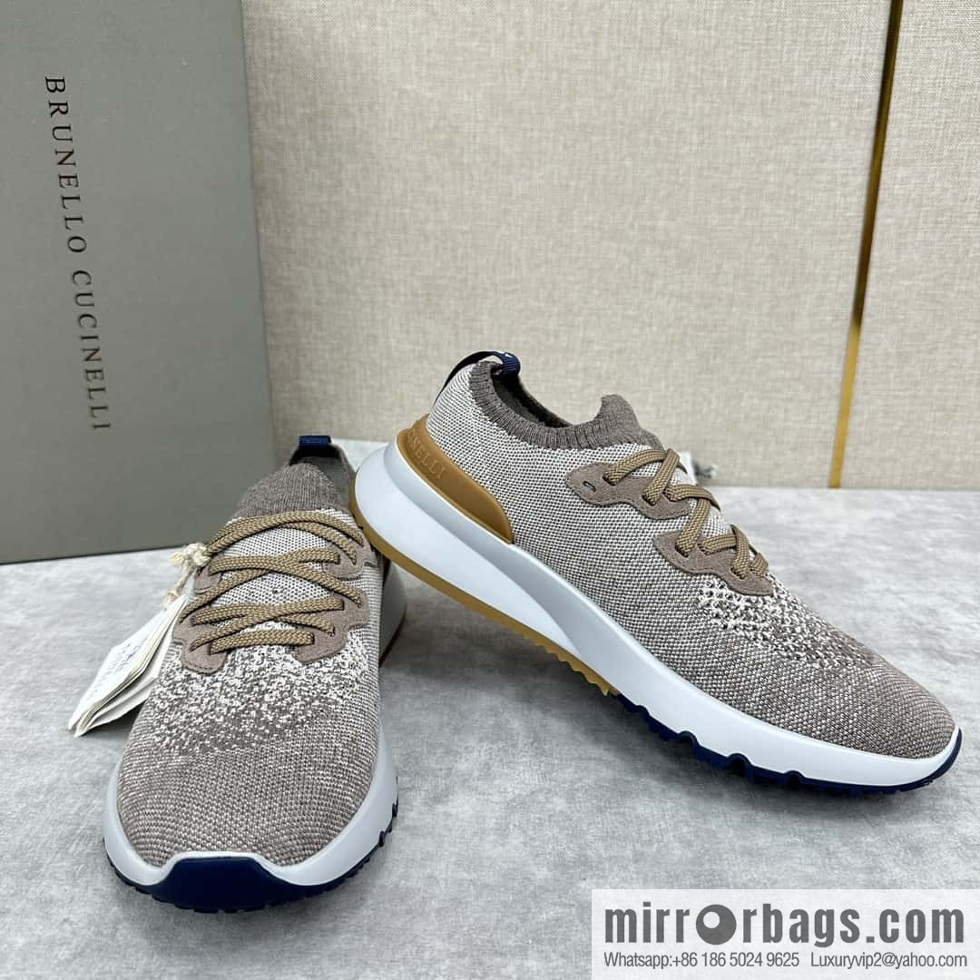ππBC New Brunello Cucinell * Color Mix Knitted Low Top Sneakers