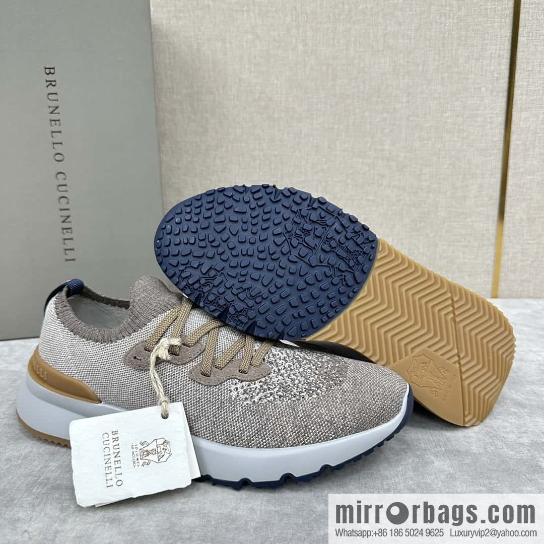 ππBC New Brunello Cucinell * Color Mix Knitted Low Top Sneakers