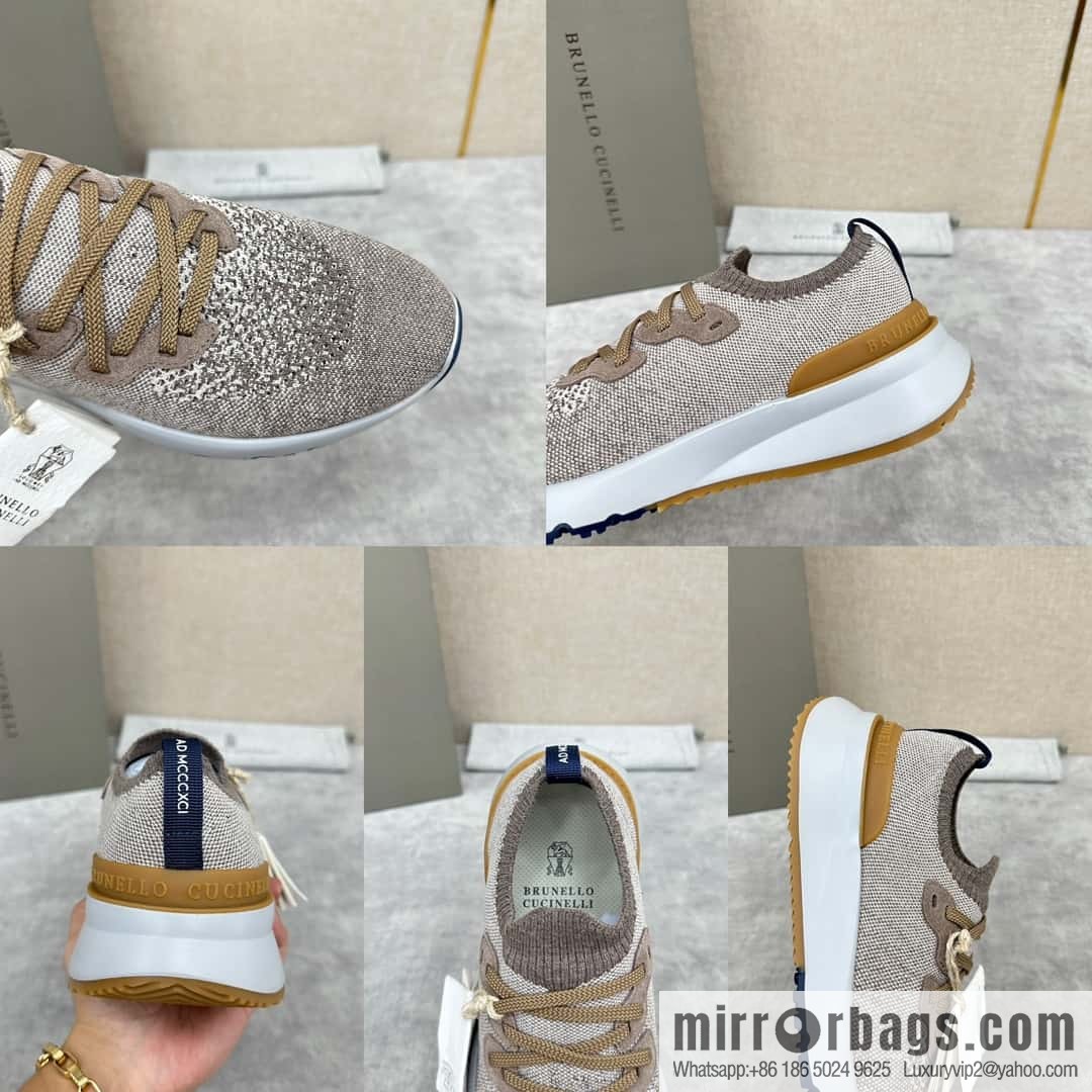 ππBC New Brunello Cucinell * Color Mix Knitted Low Top Sneakers