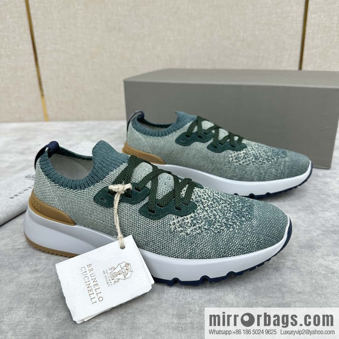 ππBC New Brunello Cucinell * Color Mix Knitted Low Top Sneakers