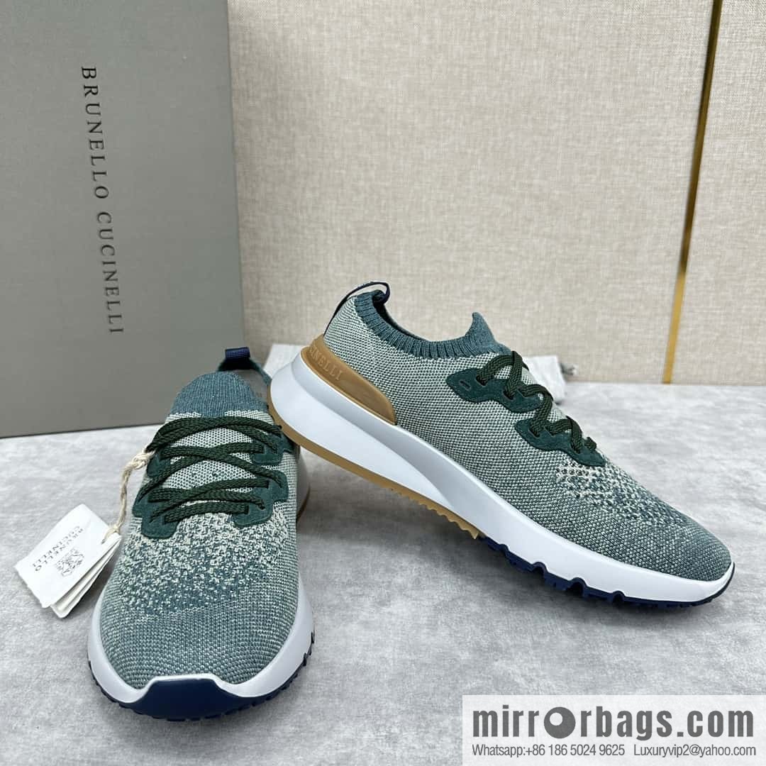 ππBC New Brunello Cucinell * Color Mix Knitted Low Top Sneakers