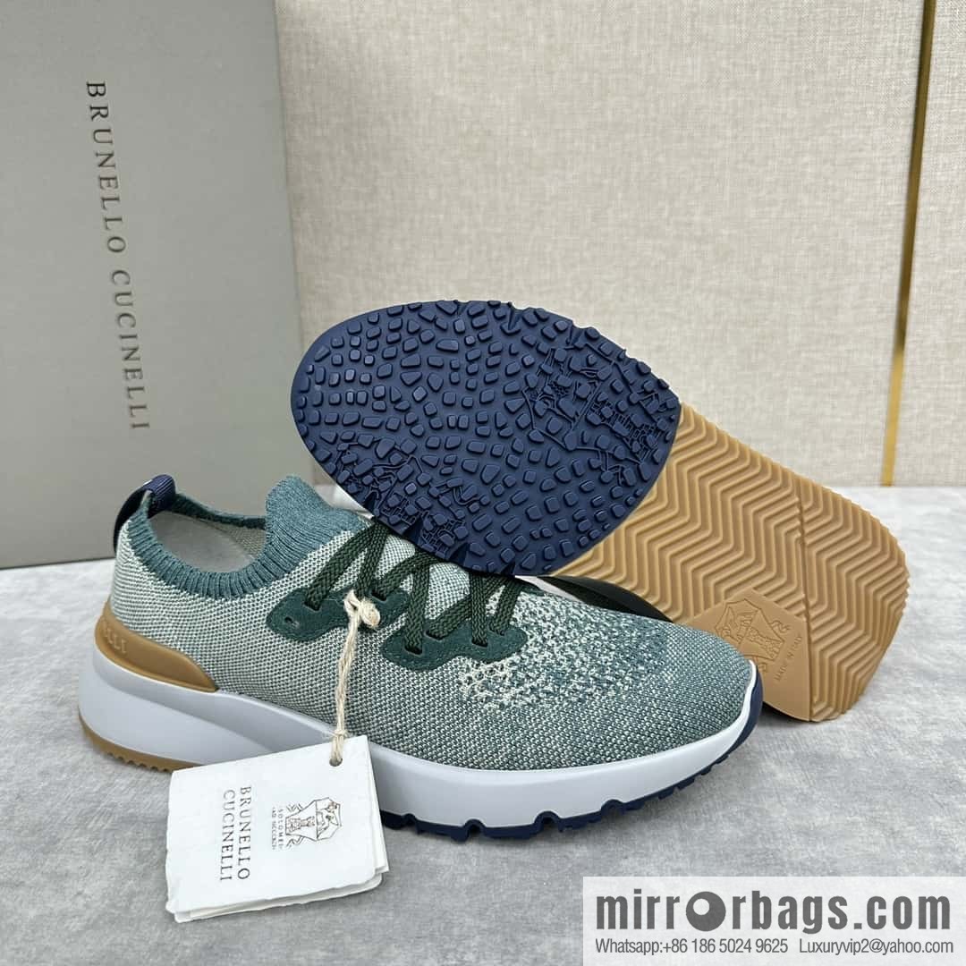 ππBC New Brunello Cucinell * Color Mix Knitted Low Top Sneakers