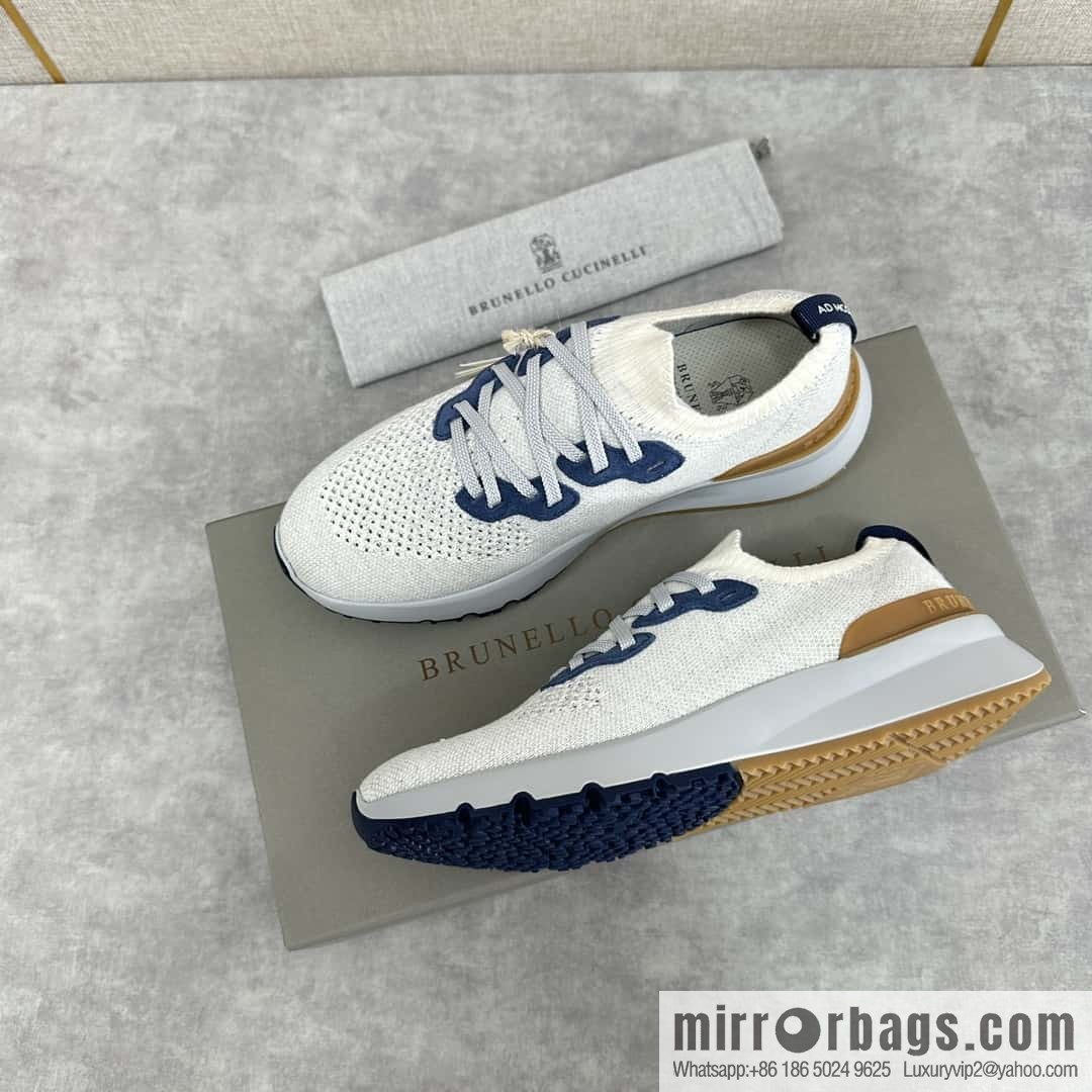 ππBC New Brunello Cucinell * Color Mix Knitted Low Top Sneakers