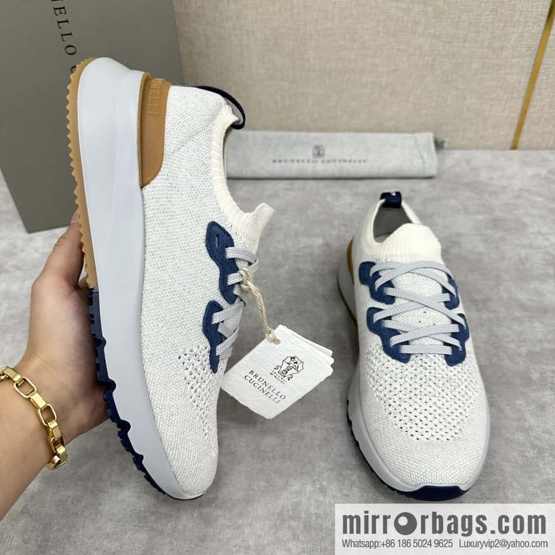 ππBC New Brunello Cucinell * Color Mix Knitted Low Top Sneakers