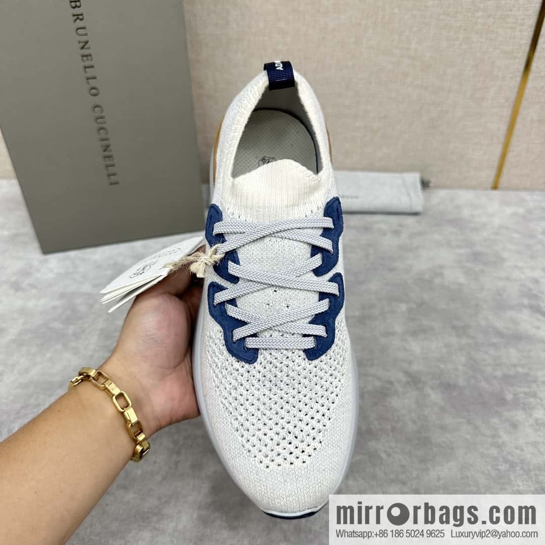ππBC New Brunello Cucinell * Color Mix Knitted Low Top Sneakers