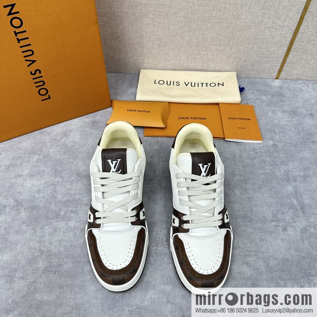 ππL new TRAINER checkerboard sports shoes series 1ACV5R LV TRAINER sports shoes