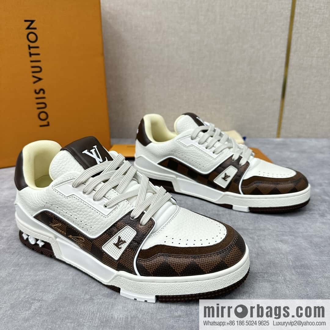 ππL new TRAINER checkerboard sports shoes series 1ACV5R LV TRAINER sports shoes