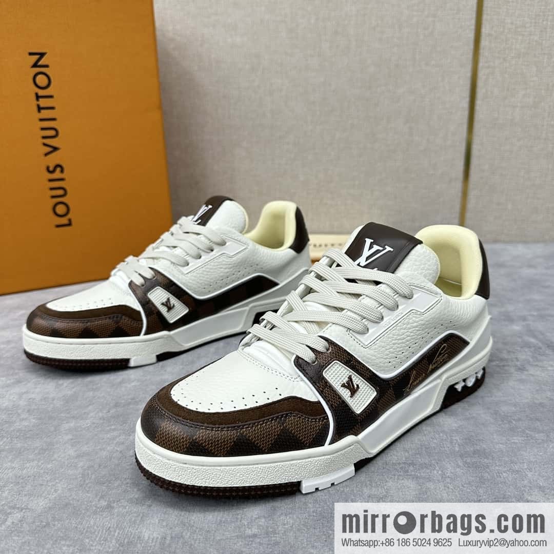 ππL new TRAINER checkerboard sports shoes series 1ACV5R LV TRAINER sports shoes